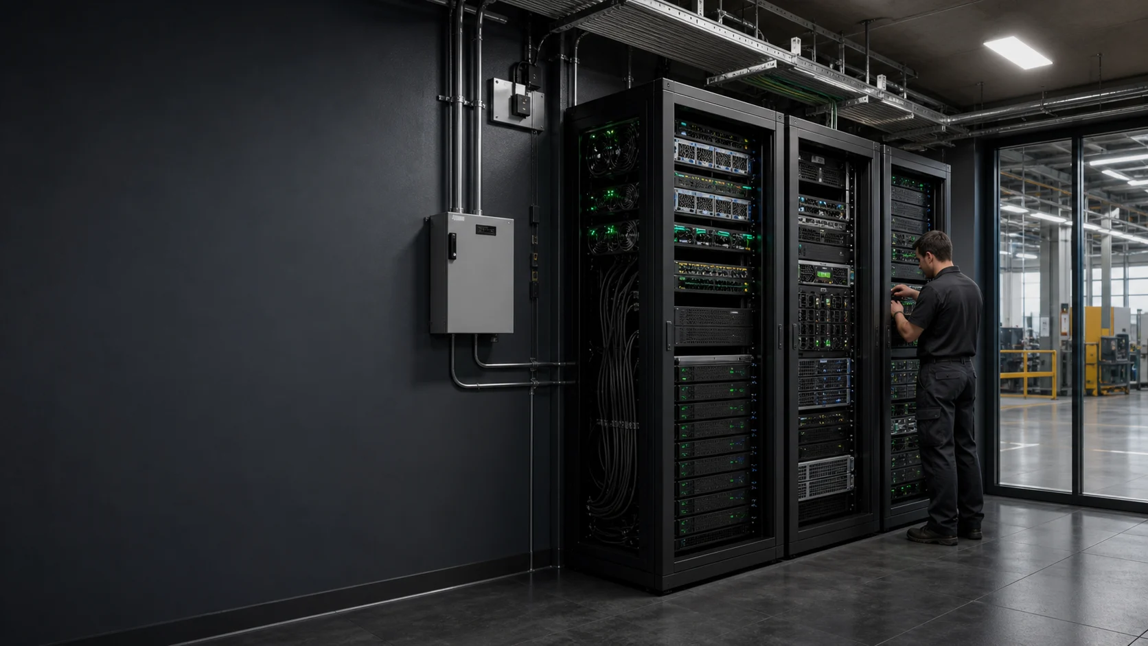 Compact edge infrastructure environment connected to an operating facility